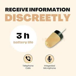 FREDI HD PLUS Small Hidden Wireless Earpiece with Free Two Cell NA Voice Recorder image 2