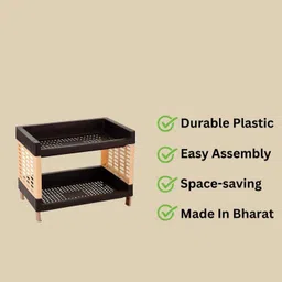 sonal - Viva 2 Tier Multipurpose Rack - Durable Plastic - For Kitchen,Office Organizer Plastic Wall Shelf image 5