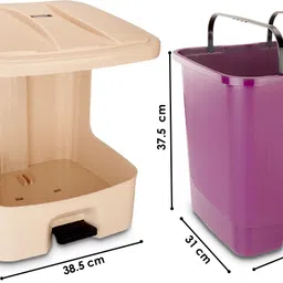 nayasa Unibin Square Big- 33 Ltrs With Lid and Detachable Plastic Bin For Home Plastic Dustbin image 3