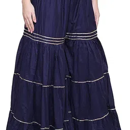 kanna fabric Pack of 2 Women Regular Fit Red, Blue Viscose Rayon Trousers image 4