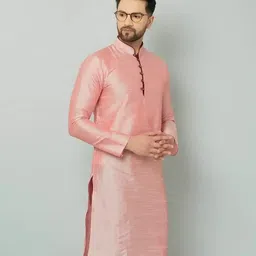 lemonx Men Solid Silk Blend Straight Kurta-picture-19