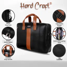 hard craft Men Black Messenger Bag image 2