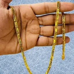 1gm gold plated High Quality Indian Polished chain “20” Inch for men Gold-plated Plated Alloy Chain-image-61
