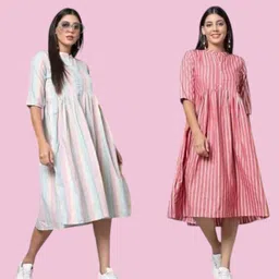 icon fashionfg Pack of 2 Women Self Design Pure Cotton Anarkali Kurta-picture-22