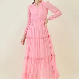 aayu Women Layered Multicolor Maxi/Full Length Dress image 1