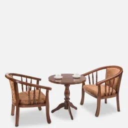 durian Brighton Coffee Table Set With 2 Chairs In Brown Finish-picture-30