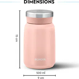 borosil CarryMate Vaccum Insulated Travel Coffee/Tea Mug 13 Hours Cold & 12 Hours Hot 500 ml Flask image 2