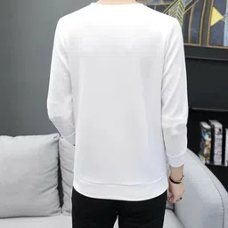 anilkumarmart Men Printed, Typography Round Neck Reversible Polyester White T-Shirt image 2