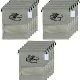 vaidraj Travel Shoe Pouch for Travelling Pack of 18 Shoe Cover for Travel 9_18G Polyester, Plastic GREY Boots Shoe Cover, High Ankle Shoe Cover, High Heeled Shoe Cover, Toes Shoe Cover-picture-28