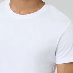 xyxx Pack of 1 Pace Intellieaze Men Solid Crew Neck Pure Cotton White T-Shirt image 5