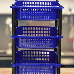 vm bond Popular 3 Layer Plastic Portable Modern Plastic Fruit & Vegetable Basket image 4