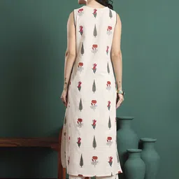 charmant Women Khadi Cotton Kurta Pant Set image 2