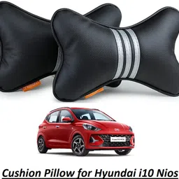 autofit Black, Silver Leather Car Pillow Cushion for Hyundai-picture-24