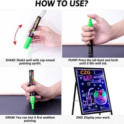 artistery LED Highlighter Chalk Markers, Fluorescent Erasable Chalk Marker Pens image 5