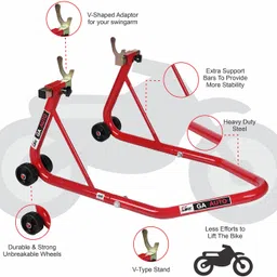 ga auto accessories Universal Paddock Stand with Spools Adaptor-5 YEARS FRAME WARRANTY Bike Storage Stand image 3