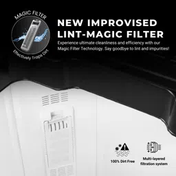 innoq 8.5 kg | Turbo Wash | Magic Filter | Lint Filter |Bubble Booster | 2025 Edition Washer only Black image 2