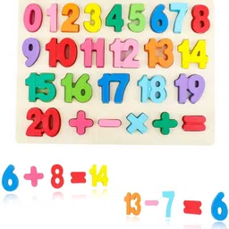 authfort Wooden Alphabet Number Puzzles for Toddlers, 2 Pack Montessori Educational Learning Toys, ABC Puzzle Board image 2