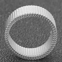 MEENAZ Men Silver-Plated Textured Chain Designed Stainless Steel Finger Ring-picture-23
