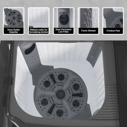 godrej 12 kg AXIS 5 star with Hexa Roller Impeller Washing Machine Semi Automatic Top Load Grey, White image 4