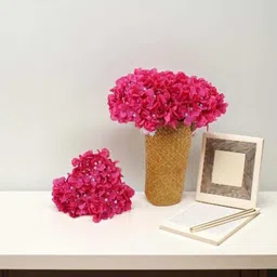 blossom bliss Artificial Hydrangea Flower Stick for Home & Vase Decoration | Soft Silk Bloom Pink Hydrangea Artificial Flower image 3