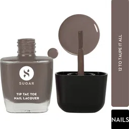 sugar cosmetics Tip Tac Toe Nail Lacquer Classic, Long-lasting, 100% Chip-resistant, Glossy 12 To Taupe It All image 1