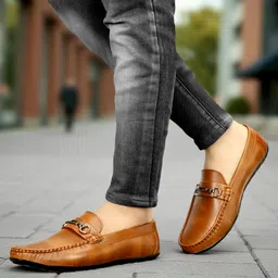 pamaba Stylish Comfortable with Soft Cushioned Insole Hand-Stitched Design for Trendy Loafers For Men image 2