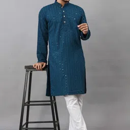 almora Men Embroidered Cotton Rayon A-line Kurta-picture-26