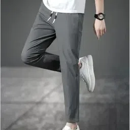 chandenterpris Men Solid Grey Track Pants image 3