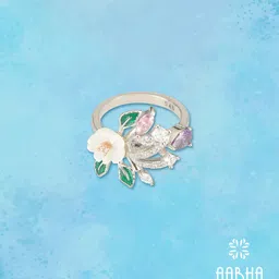 AABHA Silver Cubic Zirconia Ring image 4