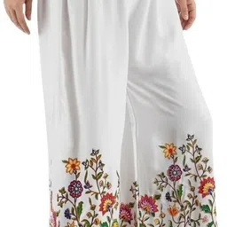 koutss Women Regular Fit White Cotton Blend Trousers-picture-21