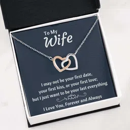 rakva Wife Necklace, To My Wife Your Last Everything Necklace Gift From Husband Zircon Silver Pendant Set-picture-18