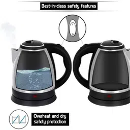 dn brothers Cordless Stainless Steel Tea Heater with Auto Shut Off & Boil Dry Protection Electric Kettle image 2