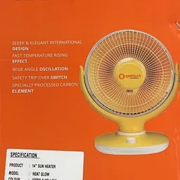 omega's SUN HEATER HEAT GLOW 400/800 W Carbon Room Heater image 3