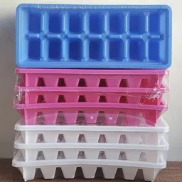 plastic_ice tray Pink, White, Blue Plastic Ice Cube Tray-image-1