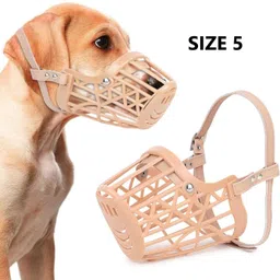 quickato Dog Muzzle Size 5 High quality Dog mouth cover/basket adjustable and safe Medium Strips Dog Muzzle-picture-23