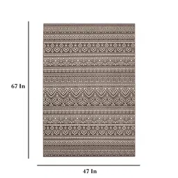 Brown Abstract Polypropylene 4 ft x 6 ft Machine Made Carpet by Obsessions image 3