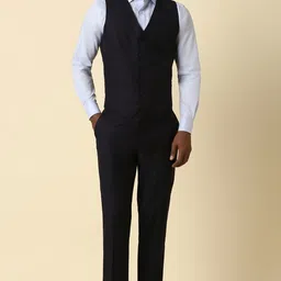 allen solly Men Single Breasted - 2 button Checkered Suit image 3