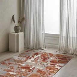 ddecor Blue Abstract Polyester 5 ft x 7 ft Machine Made Carpet-picture-21