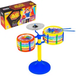 game phactory Jazz Drum Set Junior Musical Band Instruments with 2 Drums, 1 Dish & Sticks-picture-11