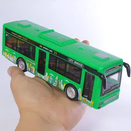 deuson ecom Bus Toy For Kids Plastic Long Bus Toy Light Music Openable Door Friction Power image 4
