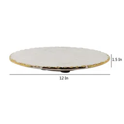 nikkispride Lazy Susan Handmade White Marble Rotating Cake Stand image 2