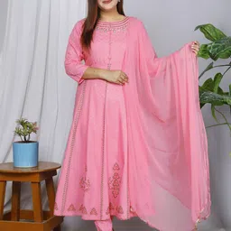 gvs shoppe Women Viscose Rayon Kurta Pant Dupatta Set-picture-13