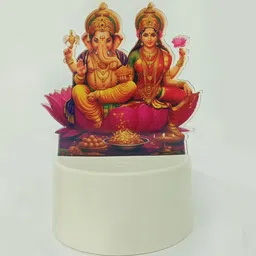 printerfy GANESH LAXMI Acrylic 3D Illusion warm light, Changing LED Plug and Play Table Lamp-picture-25