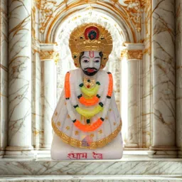 jet Small Khatu Shyam Ji Idol – Perfect for Car, Desk & Gift Purpose Decorative Showpiece - 3 cm image 1