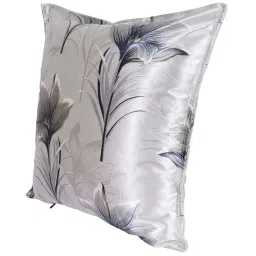 Grey Floral Polyester Blend 16 x 16 Inch Cushion Covers (Set of 5) by The Conversion image 5