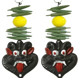 Wall Hanging Nimbu Mrichi Nazar Battu-Evil Eye Protector-Nazar Suraksha Kawach for Home, Office & Shop-25x10 cm Decorative Showpiece - 25 cm-image-94