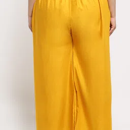 osworn Women Regular Fit Yellow Cotton Blend Trousers image 4