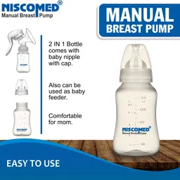 niscomed Manual First Feed Manual Breast Pump Most Safe and Comfortable Feeding Breast Pump Silicone for Breastfeeding Pump Mother- Manual image 4