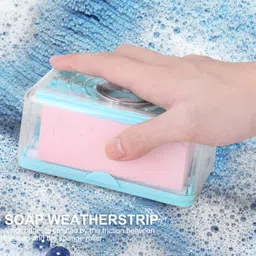 satsun enterprise Dishwashing Soap Dish Bar Box with Drain Holes and Spring Soap Dish Bathroom-picture-14