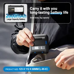 HiRobot XP-P501A Latest (2-in-1) Wireless 3Inch Thermal Label Printer+80mm Receipt Multi-function Monochrome Label Printer image 4